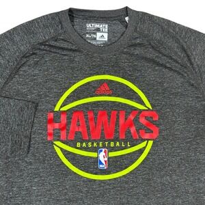 Adidas Atlanta Hawks Long Sleeve Shirt Men's XL NBA Ultimate Tee Gray Basketball